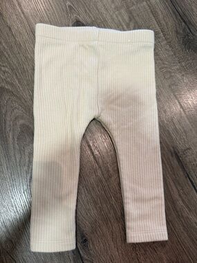 Cotton On Baby Cream Ribbed Kids Leggings - Soft Everydayq Bottoms 6-12M